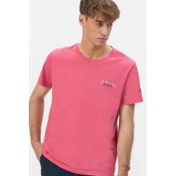 Camiseta rosa orgánica elPulpo | Estampados y logo bordado