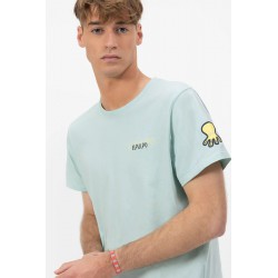 Camiseta verde agua elPulpo de algodón orgánico | Estilo fresco y eco