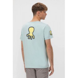 Camiseta verde agua elPulpo de algodón orgánico | Estilo fresco y eco