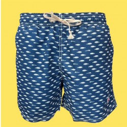 Bañador hombre Eolo peces fondo azul marino | Estilo náutico y comodidad