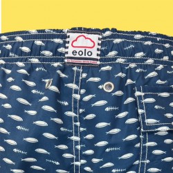 Bañador hombre Eolo peces fondo azul marino | Estilo náutico y comodidad