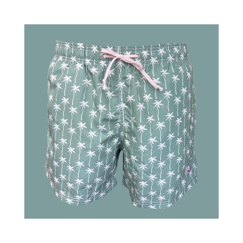 Bañador verde con palmeras blancas para hombre | Eolo Bañador verde con palmeras blancas para hombre | Eolo