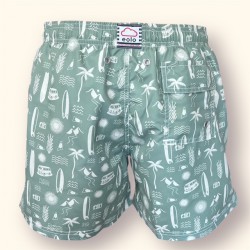 Bañador verde con estampado surf playero para hombre | Eolo