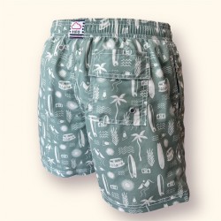 Bañador verde con estampado surf playero para hombre | Eolo