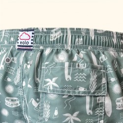 Bañador verde con estampado surf playero para hombre | Eolo