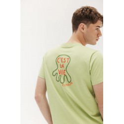 Camiseta Verde Claro Hombre – C’est la Vie | elPulpo Algodón Orgánico