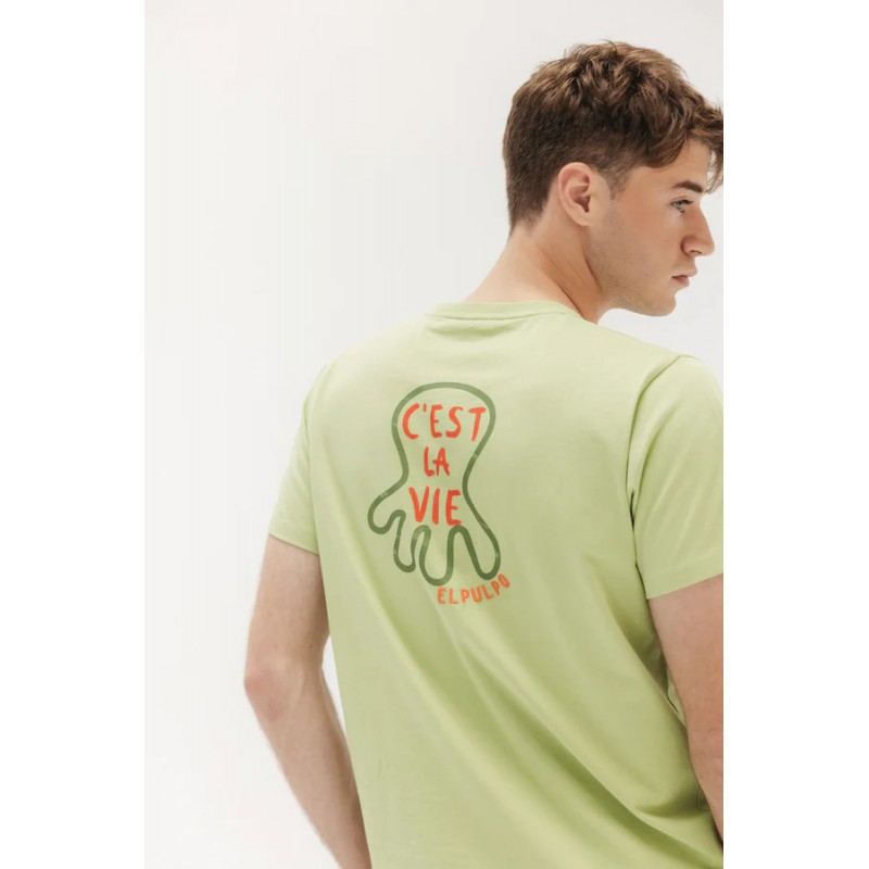 Camiseta Verde Claro Hombre – C’est la Vie | elPulpo Algodón Orgánico