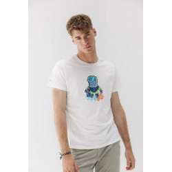 Camiseta Blanca Hombre – elPulpo Snorkel | Algodón Orgánico