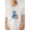 Camiseta Blanca Hombre – elPulpo Snorkel | Algodón Orgánico
