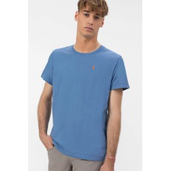 Camiseta Índigo Hombre elPulpo | Algodón Orgánico & Logo Bordado