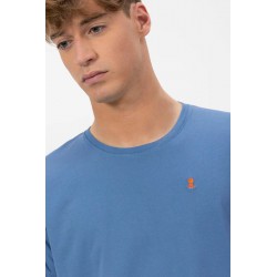 Camiseta Índigo Hombre elPulpo | Algodón Orgánico & Logo Bordado