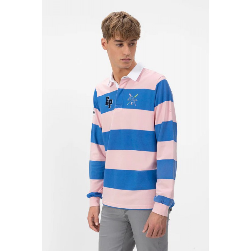 Polo Rugby Essentials Rosa El Pulpo | Moda Náutica Sostenible en Eolo Sanxenxo