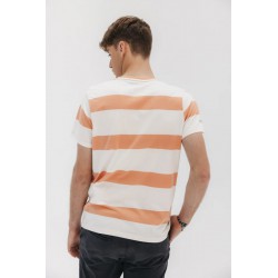 Camiseta Rayas Naranja El Pulpo | Algodón Orgánico y Moda Náutica en Eolo Sanxenxo