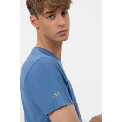 Camiseta Azul El Mar Todo Lo Cura El Pulpo | Algodón Orgánico y Descuento en Eolo Sanxenxo