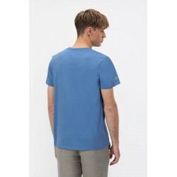 Camiseta Azul El Mar Todo Lo Cura El Pulpo | Algodón Orgánico y Descuento en Eolo Sanxenxo