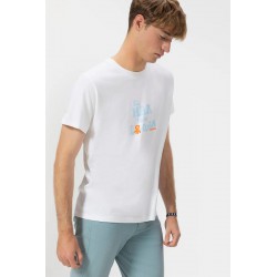 Camiseta Blanca El Mar Todo Lo Cura El Pulpo | Algodón Orgánico en Eolo Sanxenxo