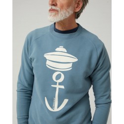 Sudadera Azul Denim Ancla Altonadock Hombre | Moda Náutica Sanxenxo