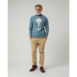 Sudadera Azul Denim Ancla Altonadock Hombre | Moda Náutica Sanxenxo