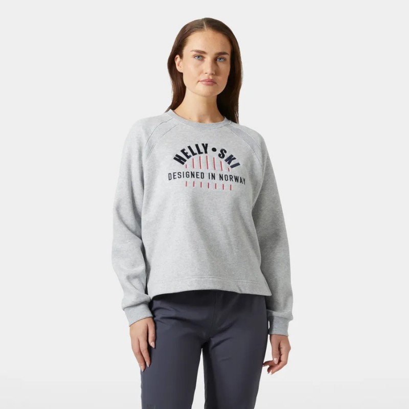 Sudadera Mujer Gris Helly Hansen Ski | Diseño Noruego y Confort Casual Sudadera Mujer Gris Helly Hansen Ski | Diseño Noruego y Confort Casual