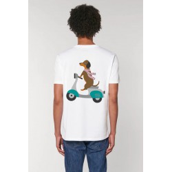 Camiseta Blueblue Chihuahua perro motero: algodón orgánico, divertida y sostenible