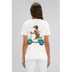 Camiseta Blueblue Chihuahua perro motero: algodón orgánico, divertida y sostenible