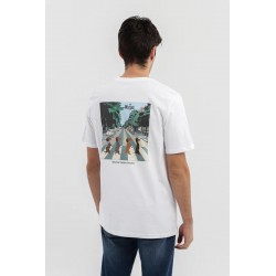 Camiseta Abbey Road Blue Blue Chihuahua Hombre | Algodón orgánico original