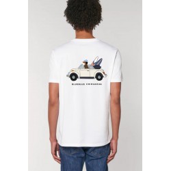 Camiseta Beetle Surfero Blue Blue Chihuahua Hombre | Algodón orgánico y diseño divertido