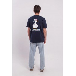 Camiseta azul marino pato Blueblue Chihuahua – Algodón orgánico, diseño náutico y sostenible