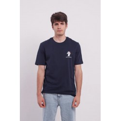 Camiseta azul marino pato Blueblue Chihuahua – Algodón orgánico, diseño náutico y sostenible