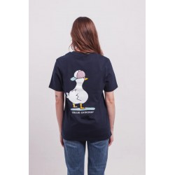 Camiseta azul marino pato Blueblue Chihuahua – Algodón orgánico, diseño náutico y sostenible