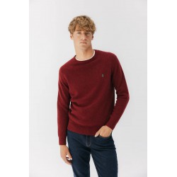 Jersey Punto Jaspeado Granate El Pulpo | Hombre | Eolo Sanxenxo