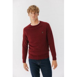 Jersey Punto Jaspeado Granate El Pulpo | Hombre | Eolo Sanxenxo