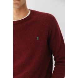 Jersey Punto Jaspeado Granate El Pulpo | Hombre | Eolo Sanxenxo