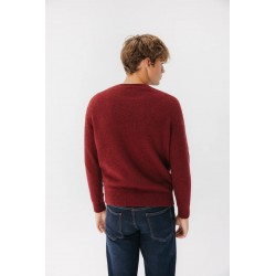 Jersey Punto Jaspeado Granate El Pulpo | Hombre | Eolo Sanxenxo