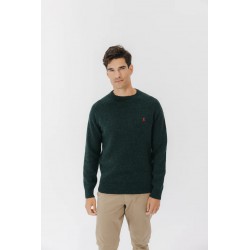 Jersey de Punto Jaspeado Verde Botella Hombre El Pulpo | Eolo Sanxenxo