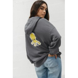 Sudadera Unisex Gris con Print Pulpo – Estilo Urbano