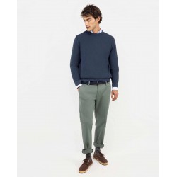 Jersey piqué estructura garment dyed azul marino El Ganso para hombre