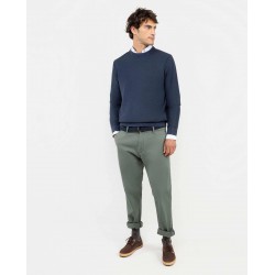 Jersey piqué estructura garment dyed azul marino El Ganso para hombre