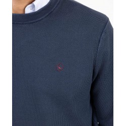 Jersey piqué estructura garment dyed azul marino El Ganso para hombre