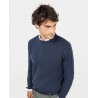 Jersey piqué estructura garment dyed azul marino El Ganso para hombre