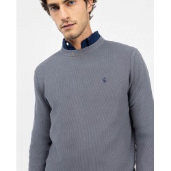 Jersey piqué estructura garment dyed gris El Ganso – moda hombre sostenible y casual