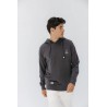 Sudadera El Pulpo Gris Capucha Hombre | Algodón Sostenible | Eolo Sanxenxo
