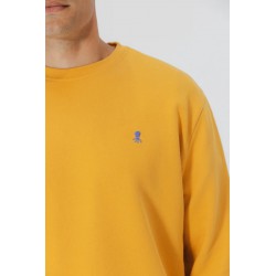 Sudadera El Pulpo Cuello Caja Mostaza | Algodón Orgánico Hombre | Eolo Sanxenxo