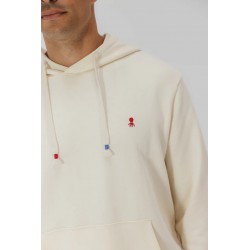 Sudadera El Pulpo Capucha Blanca Unisex | Náutica Casual | Eolo Sanxenxo