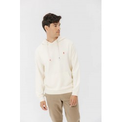 Sudadera El Pulpo Capucha Blanca Unisex | Náutica Casual | Eolo Sanxenxo