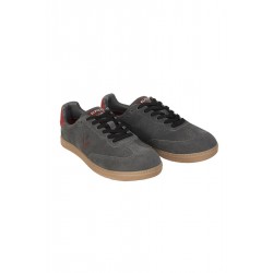 Zapatillas Grises Detalle Granate El Pulpo | Hombre | Casual Náutico | Eolo Sanxenxo