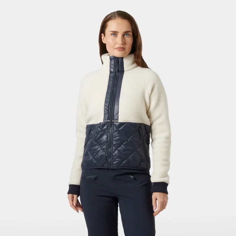 Polar Mujer Helly Hansen Blanco Marino – Calidez Náutica y Estilo