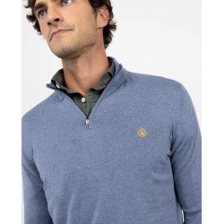 Jersey cuello cremallera celeste El Ganso hombre | Eolo Sanxenxo