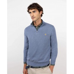 Jersey cuello cremallera celeste El Ganso hombre | Eolo Sanxenxo