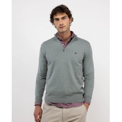 Jersey cuello cremallera verde El Ganso hombre | Eolo Sanxenxo